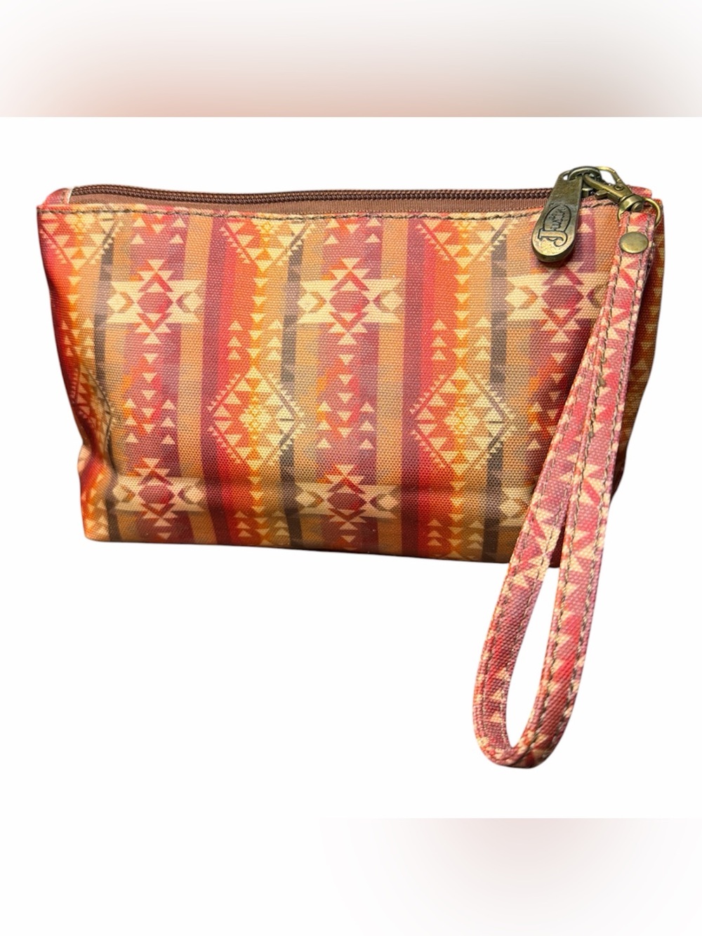 Justin Women’s Western Wristlet Pouch in Sunset Tribal Print- Red, Orange, Cream
